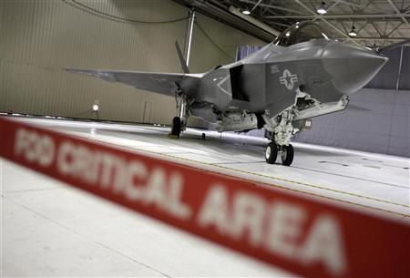 A F-35 Lightning II Joint Strike Fighter is seen at the Naval Air Station (NAS) Patuxent River