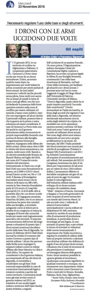 Articolo avvenire 23 nov 2016_droni