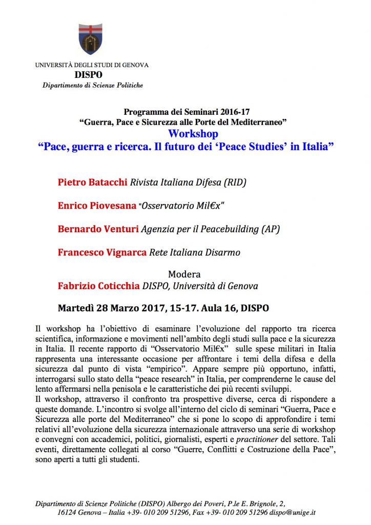 Uni Genova locandina 28 marzo