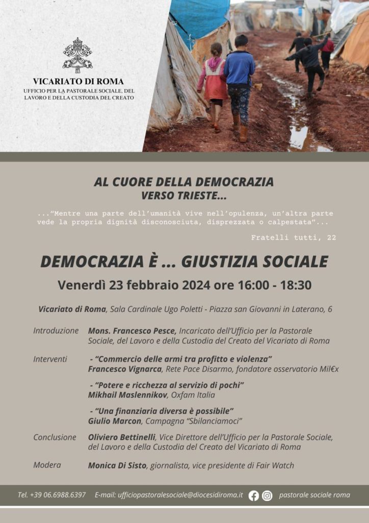 Democrazia è… giustizia sociale, incontro al Vicariato di Roma