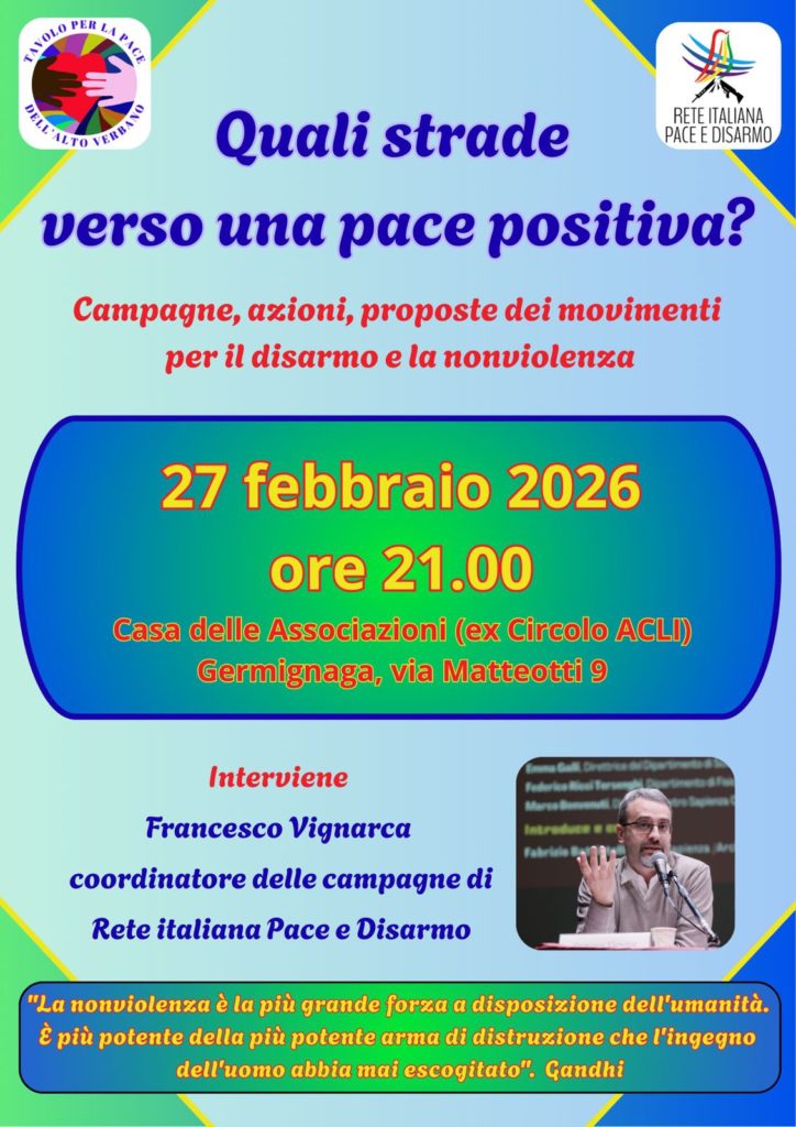 Quali strade verso una pace positiva? – il 27 febbraio a Germignaga