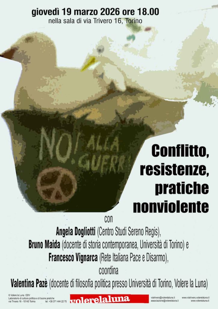 Conflitto, resistenze, pratiche nonviolente – il 19 marzo in collegamento con Torino