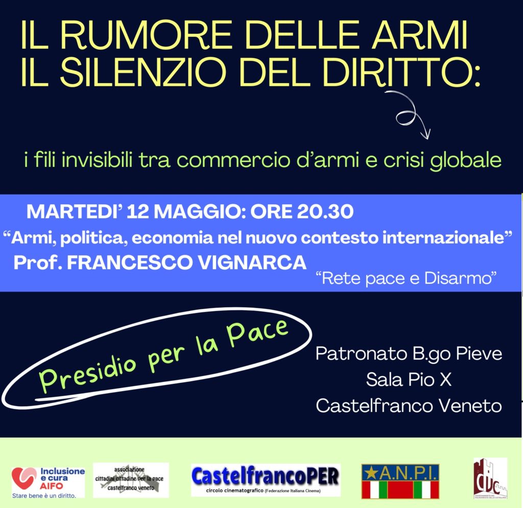 Armi, politica, economia nel nuovo contesto internazionale – il 12 maggio a Castelfranco Veneto