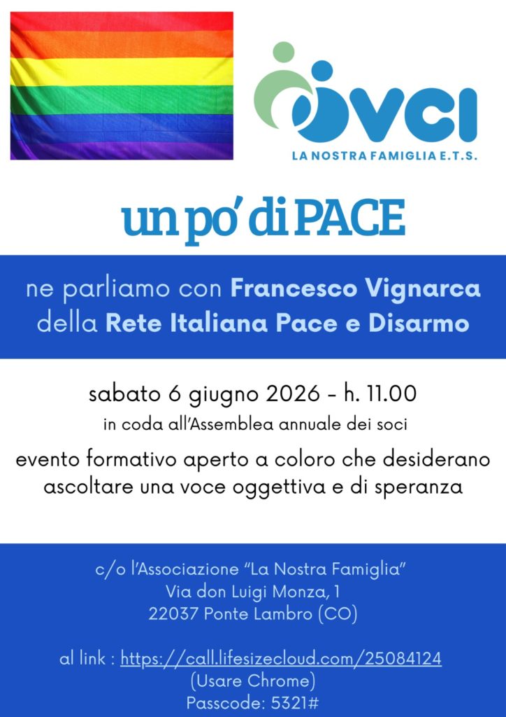 Un po’ di Pace, il 6 giugno a Ponte Lambro