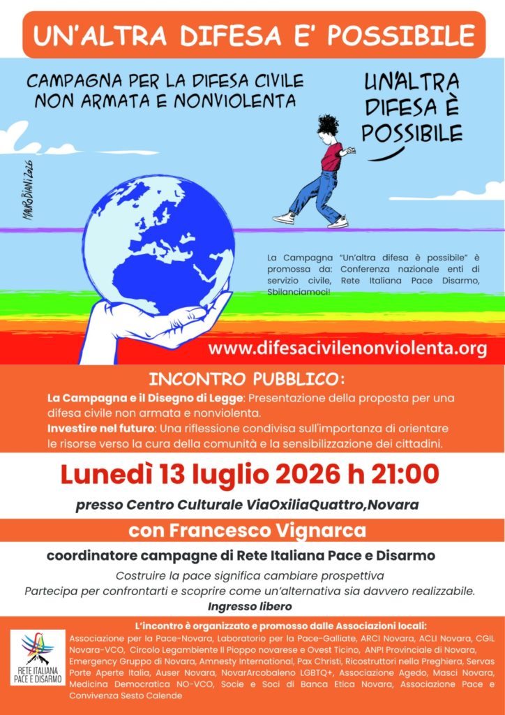 “Un’altra difesa è possibile”, incontro sulla Campagna a Novara
