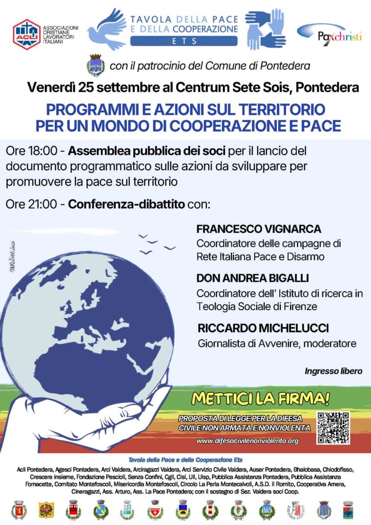 Programmi e azioni sul territorio per un mondo di cooperazione e pace, a Pontedera