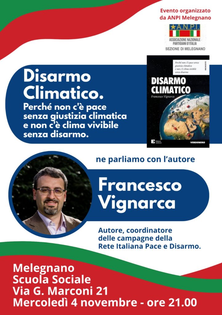 Disarmo climatico, presentazione a Melegnano il 4 novembre